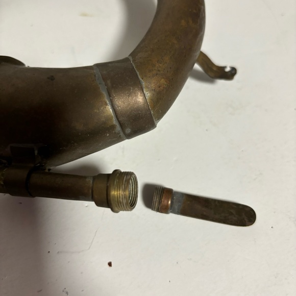 Vtg brass & or copper car horn Xmas ornament antique decor - Picture 2 of 8